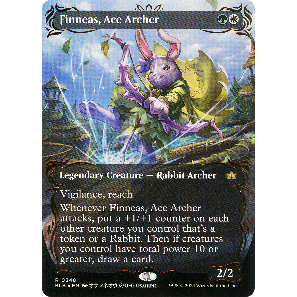 Finneas, Ace Archer (BLB-348) - Bloomburrow: (Showcase) (Borderless) Foil