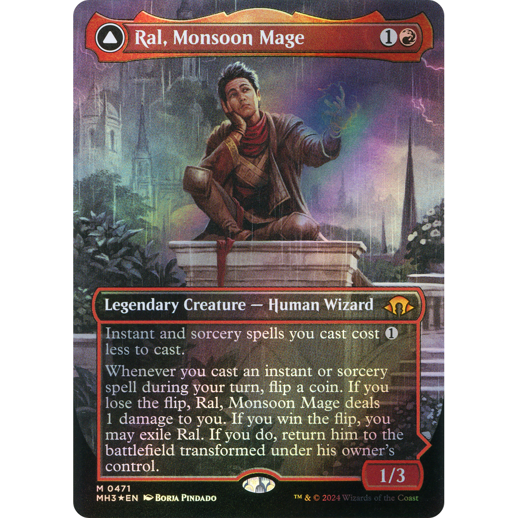 Ral, Monsoon Mage // Ral, Leyline Prodigy (MH3-471) - Modern Horizons 3 (Borderless) Foil