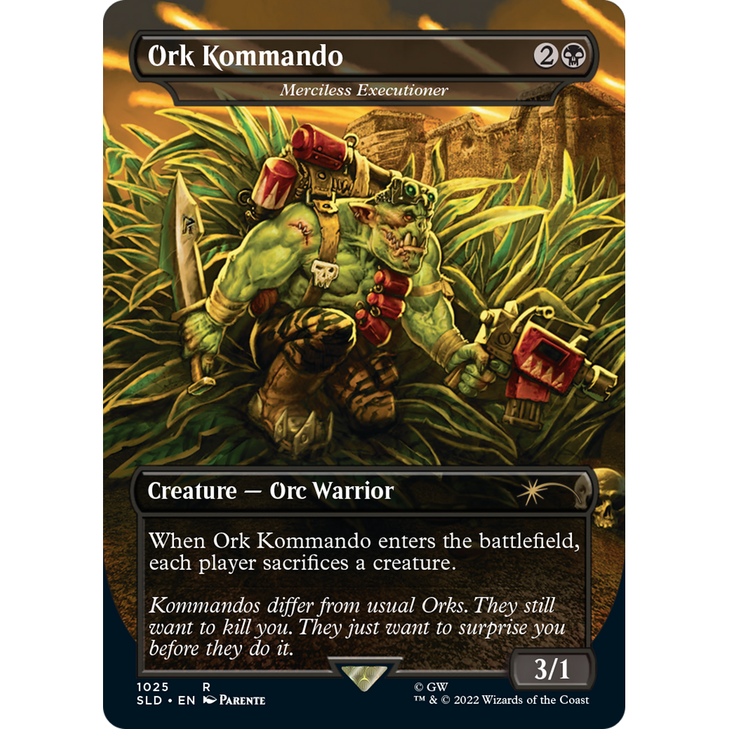 Ork Kommando - Merciless Executioner (Borderless) (SLD-1025) - Secret Lair Drop / Ork Kommando (Borderless)