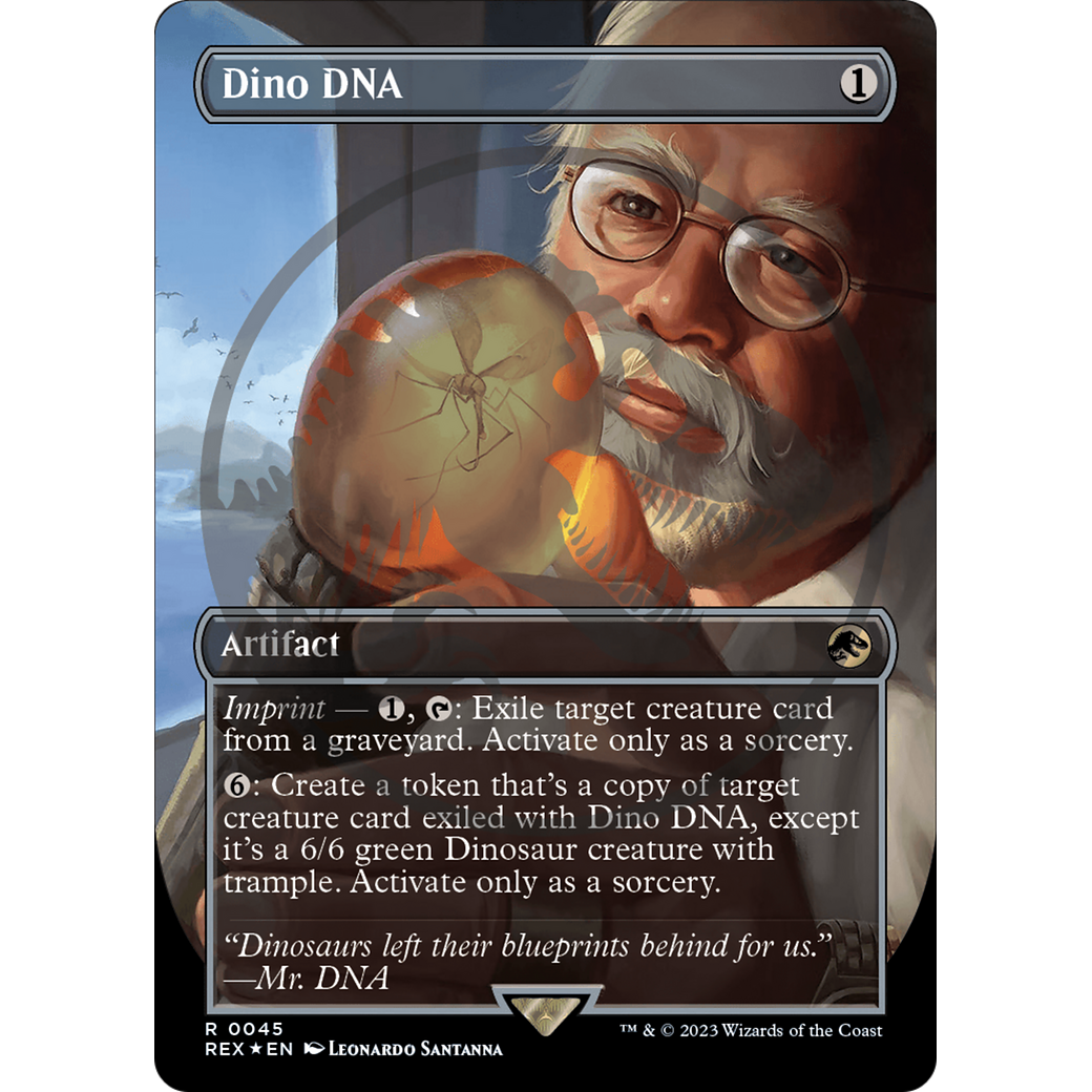 Dino DNA (Borderless) (Emblem) (REX-045) - Jurassic World Collection (Borderless) Foil