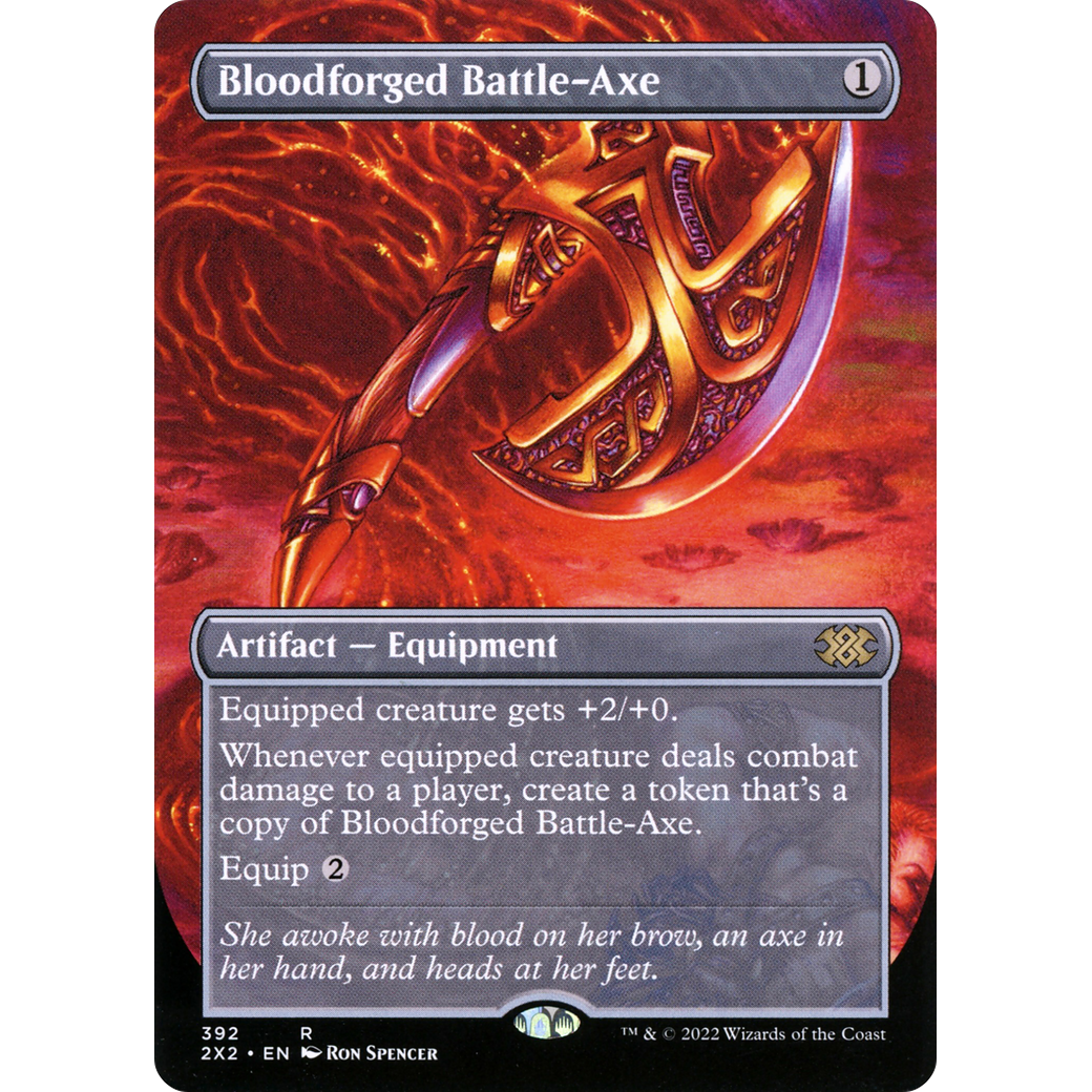 Bloodforged Battle-Axe (Borderless) (2X2-392) - Double Masters 2022 (Borderless) Foil