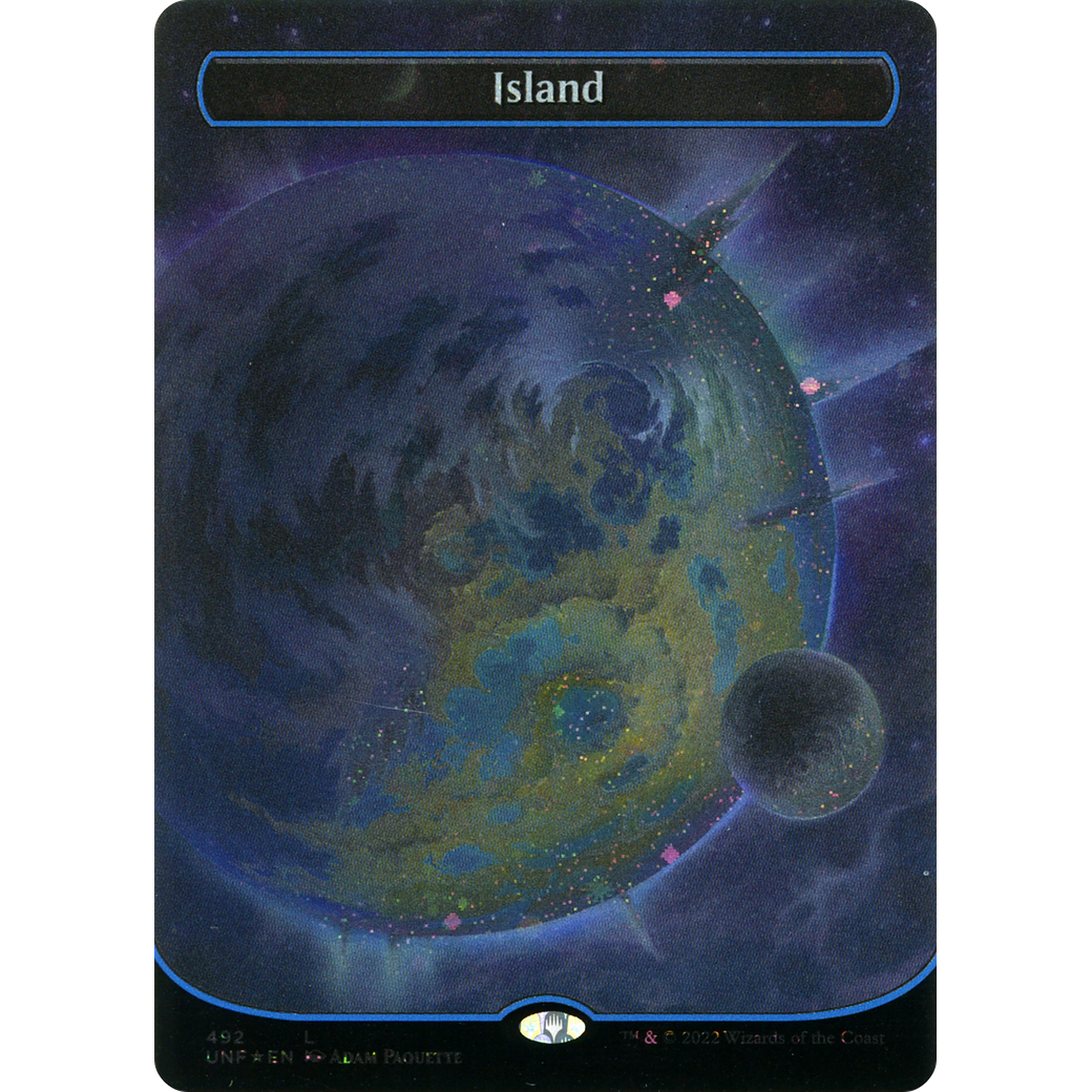 Island (492) (Borderless) (Galaxy Foil) (UNF-492) - Unfinity (Borderless) Foil