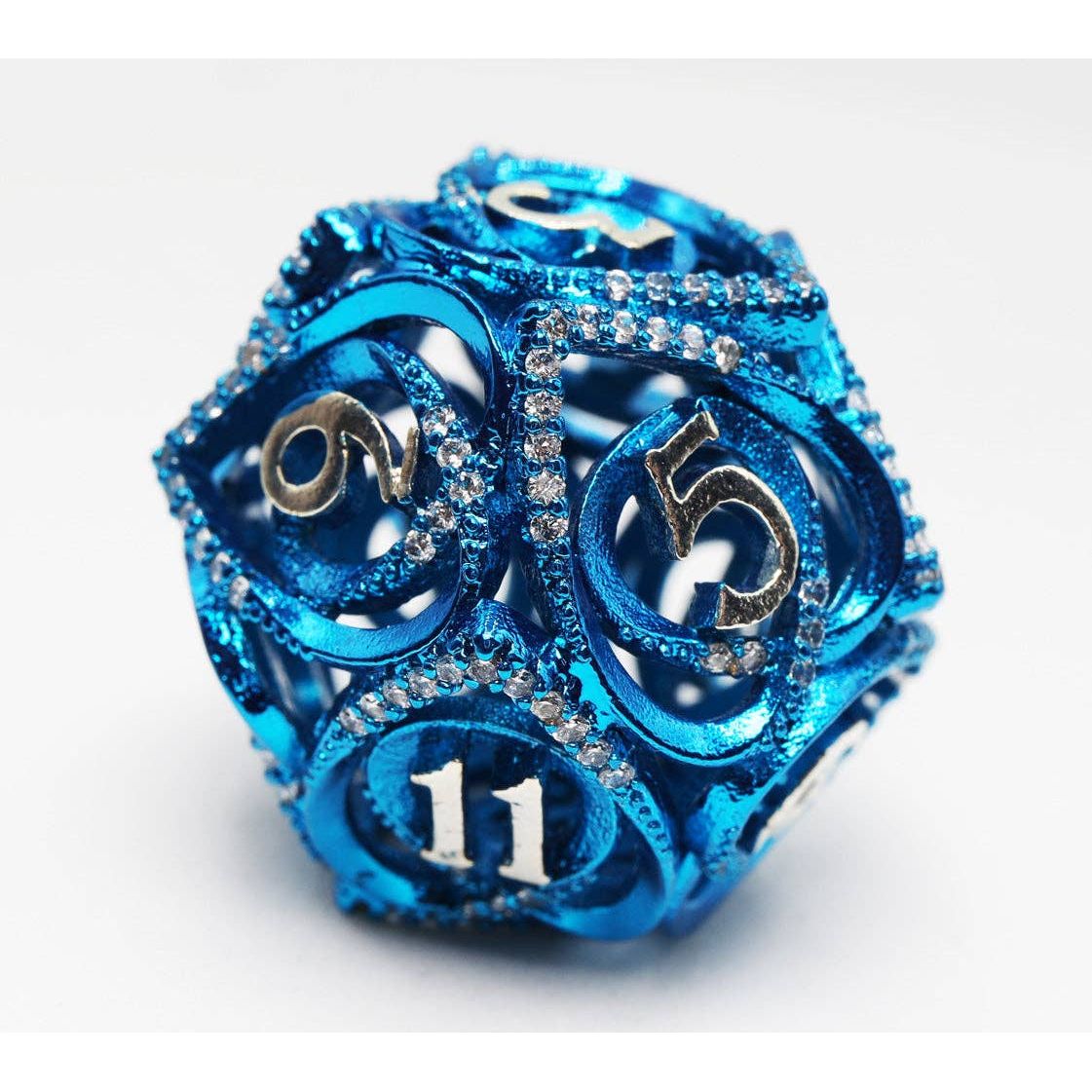 Hollow Hearts: Jeweled Blue -  Metal RPG Dice Set