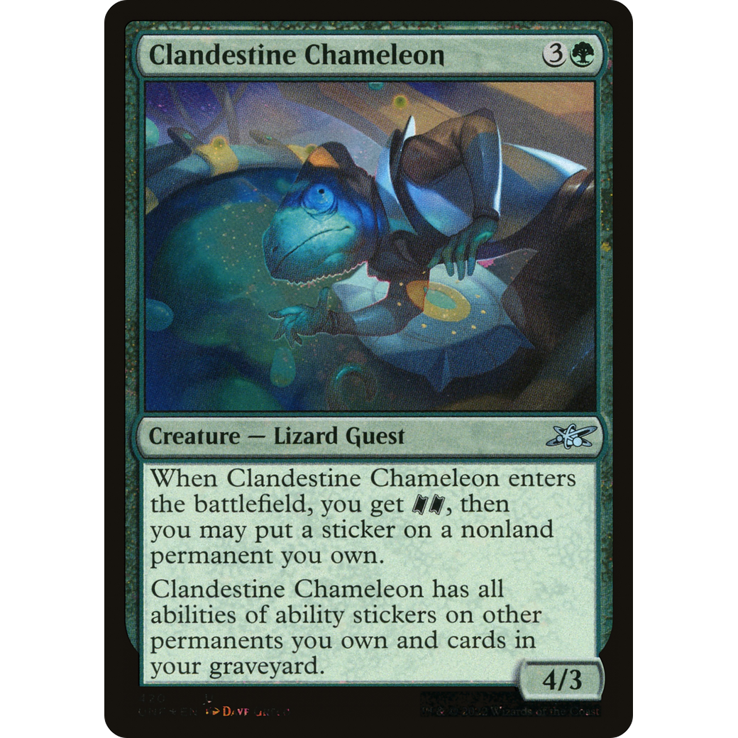 Clandestine Chameleon (Galaxy Foil) (UNF-420) - Unfinity Foil