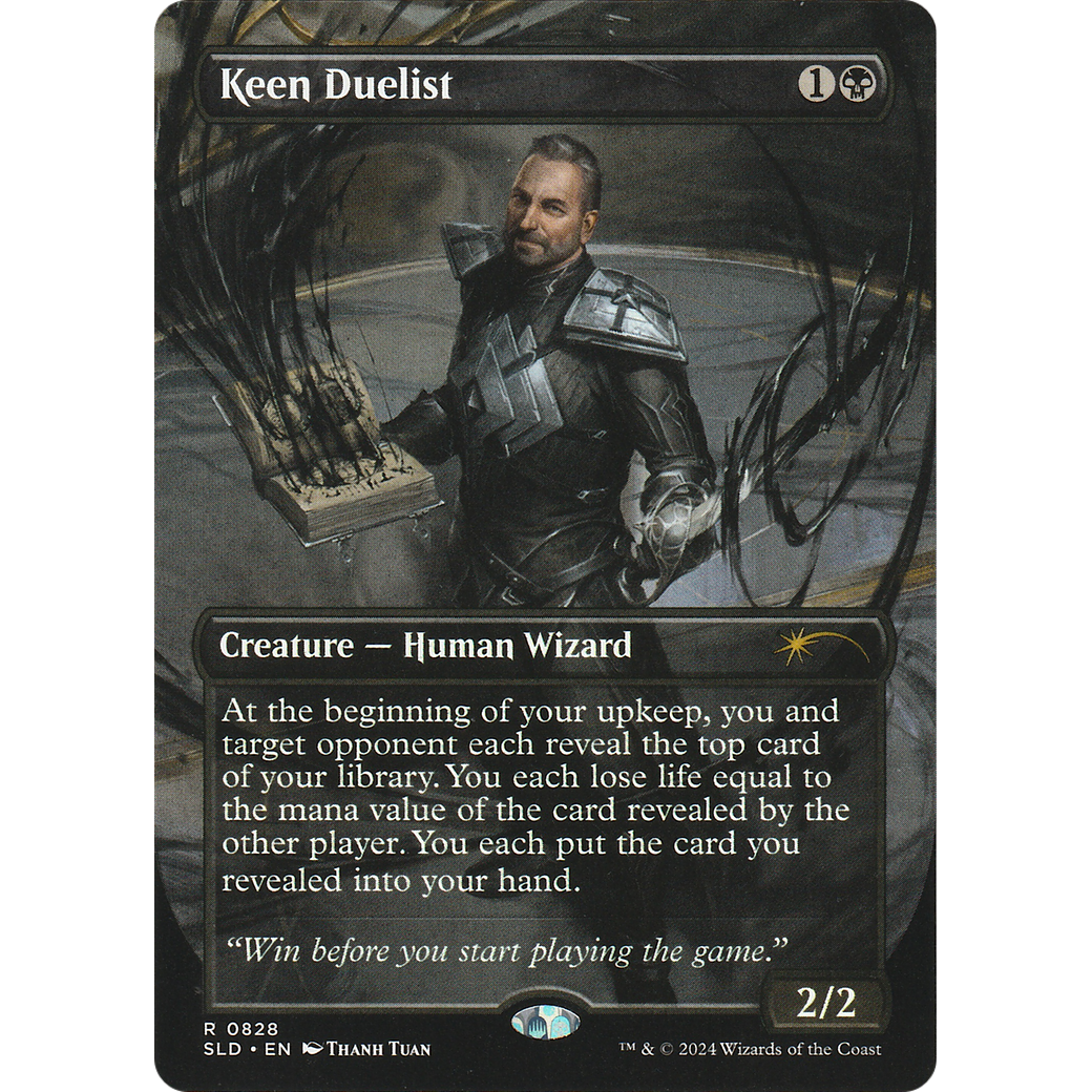 Keen Duelist (Rainbow Foil) (SLD-828) - Secret Lair Drop (Borderless) Foil