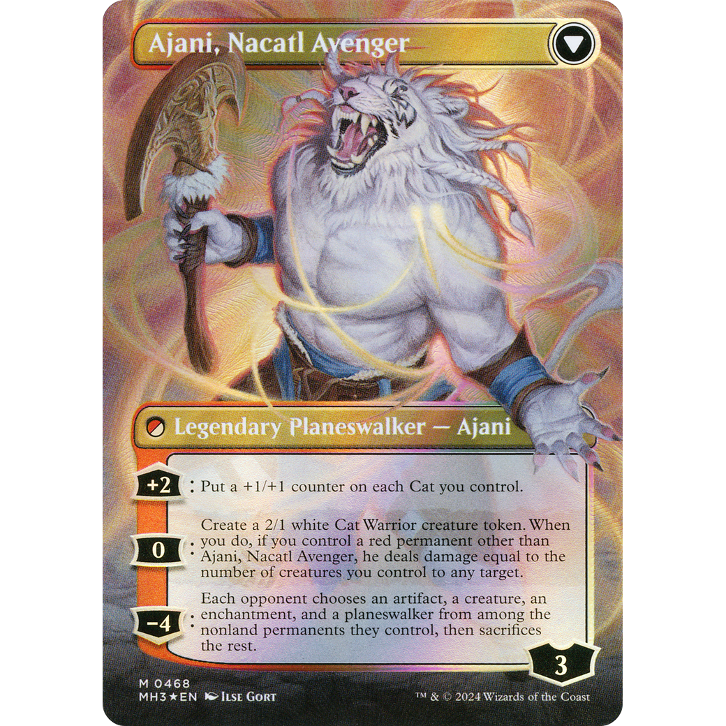 Ajani, Nacatl Pariah // Ajani, Nacatl Avenger (MH3-468) - Modern Horizons 3 (Borderless) Foil