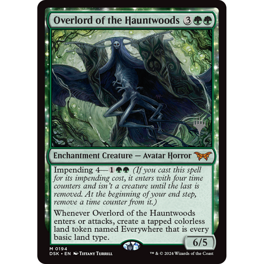 Overlord of the Hauntwoods (PPDSK-194P) - Duskmourn: House of Horror Promos: (enchantment) Foil