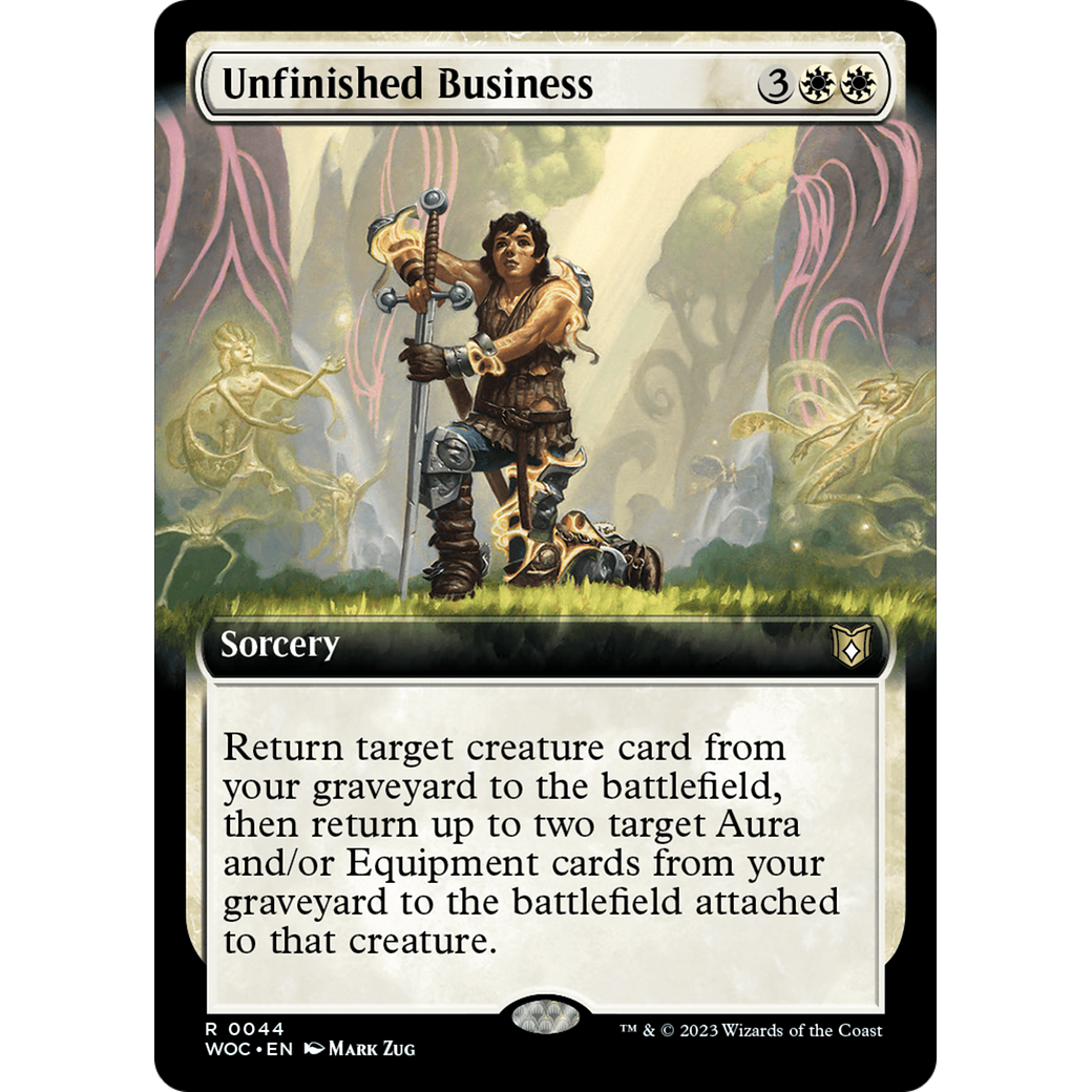 Unfinished Business (WOC-044) - Wilds of Eldraine Commander: (Extended Art)
