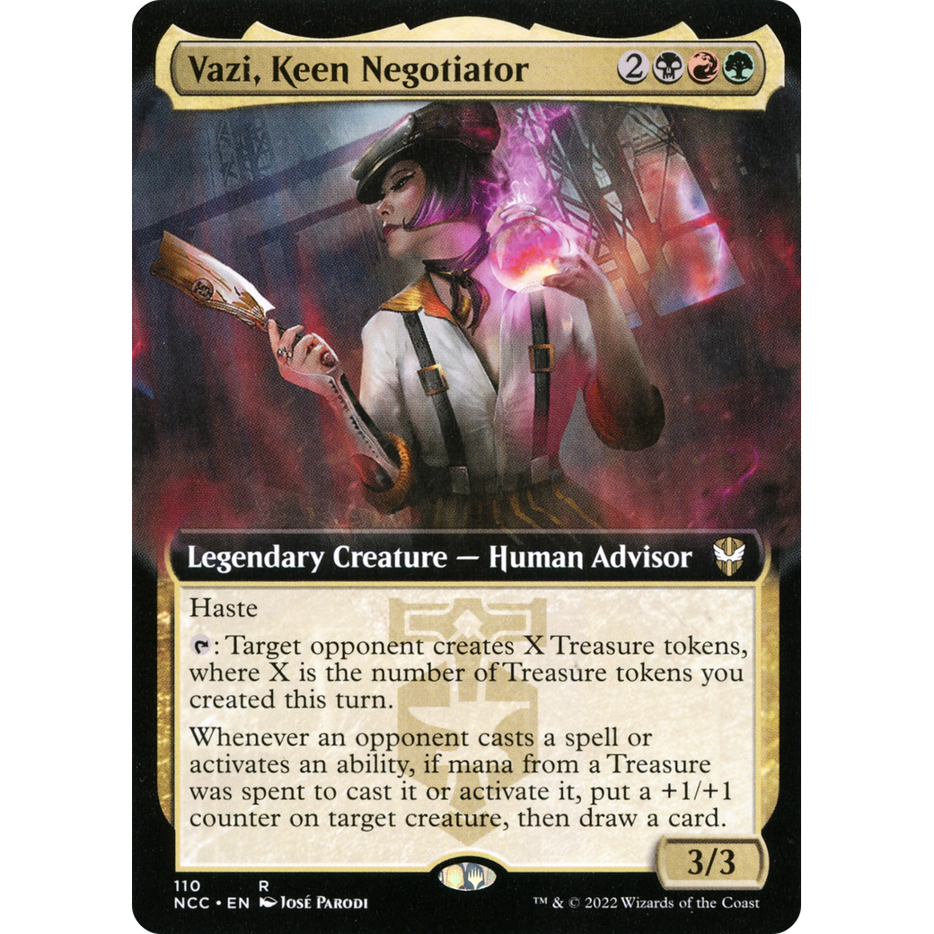 Vazi, Keen Negotiator (Extended Art) (NCC-110) - New Capenna Commander: (Extended Art) Foil