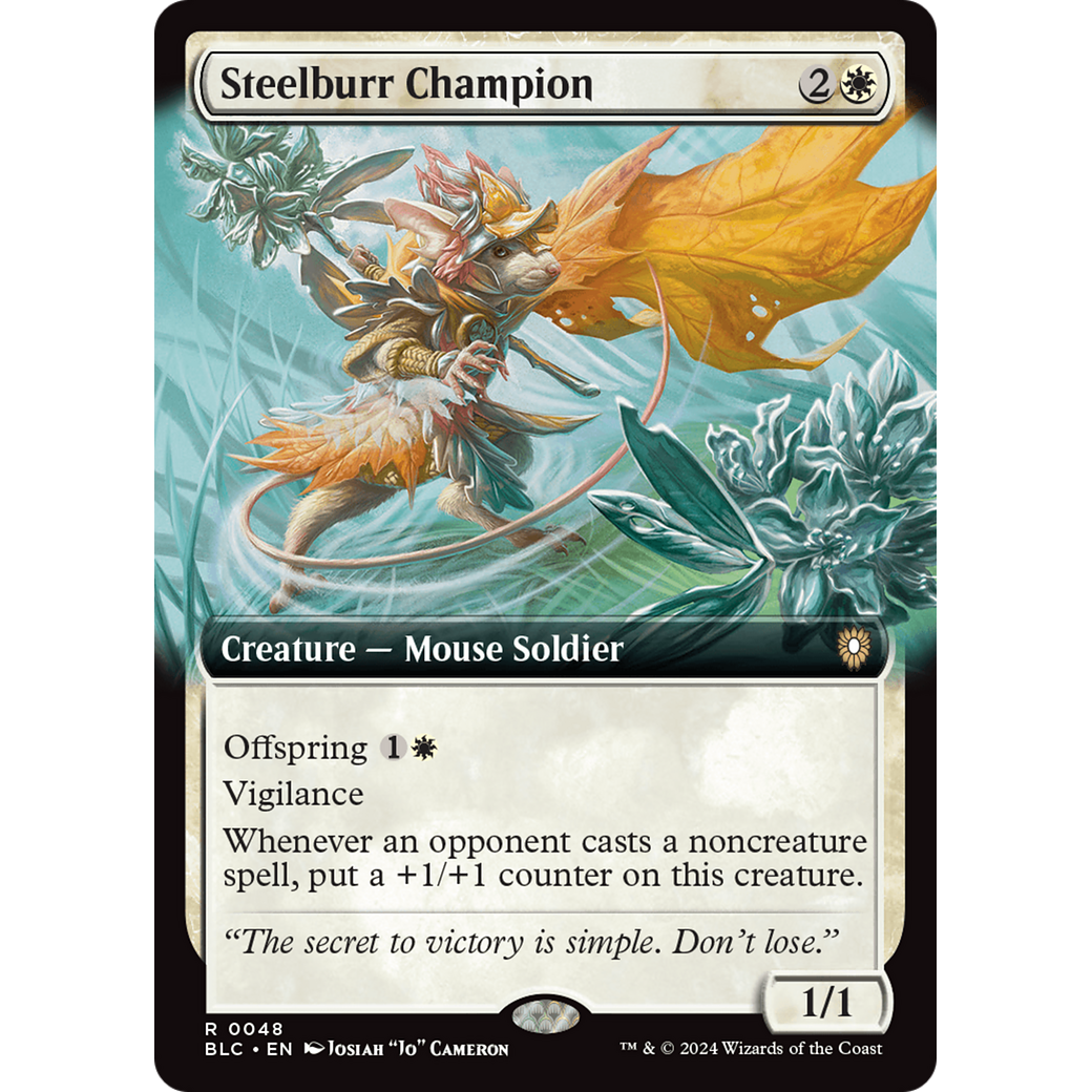 Steelburr Champion (BLC-048) - Bloomburrow Commander: (Extended Art)