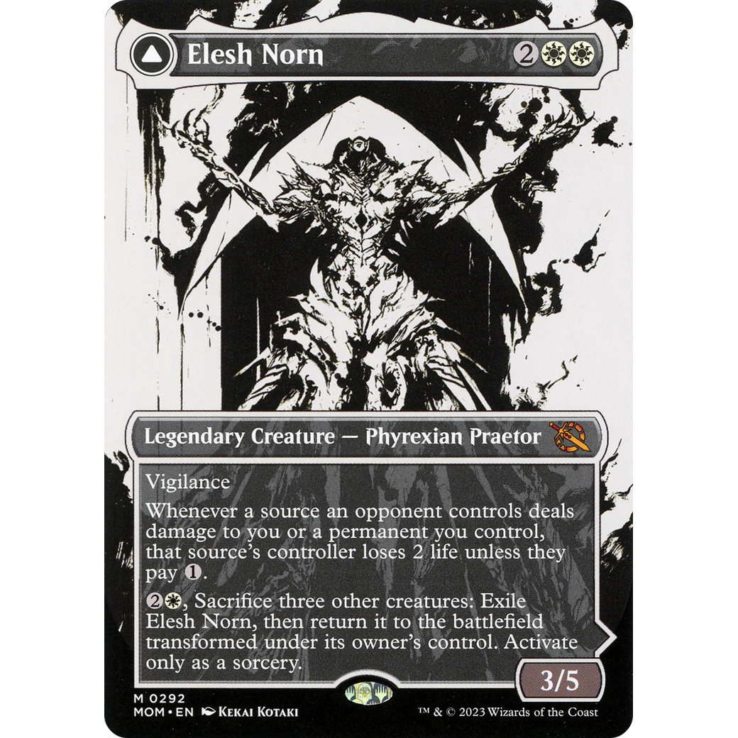 Elesh Norn // The Argent Etchings (MOM-292) - March of the Machine: (Showcase) (Borderless) Foil