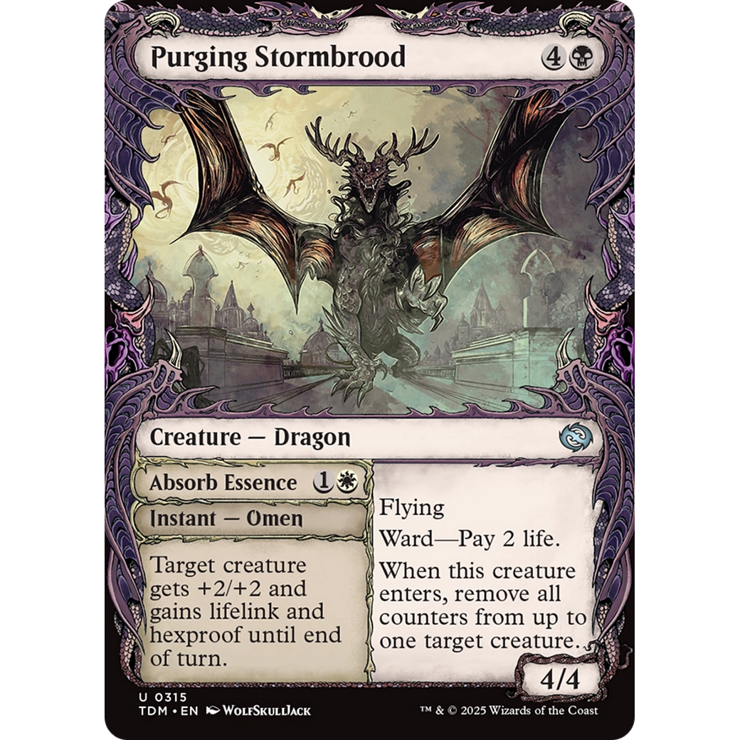 Purging Stormbrood // Absorb Essence (TDM-315) - Tarkir: Dragonstorm: (Showcase) Foil