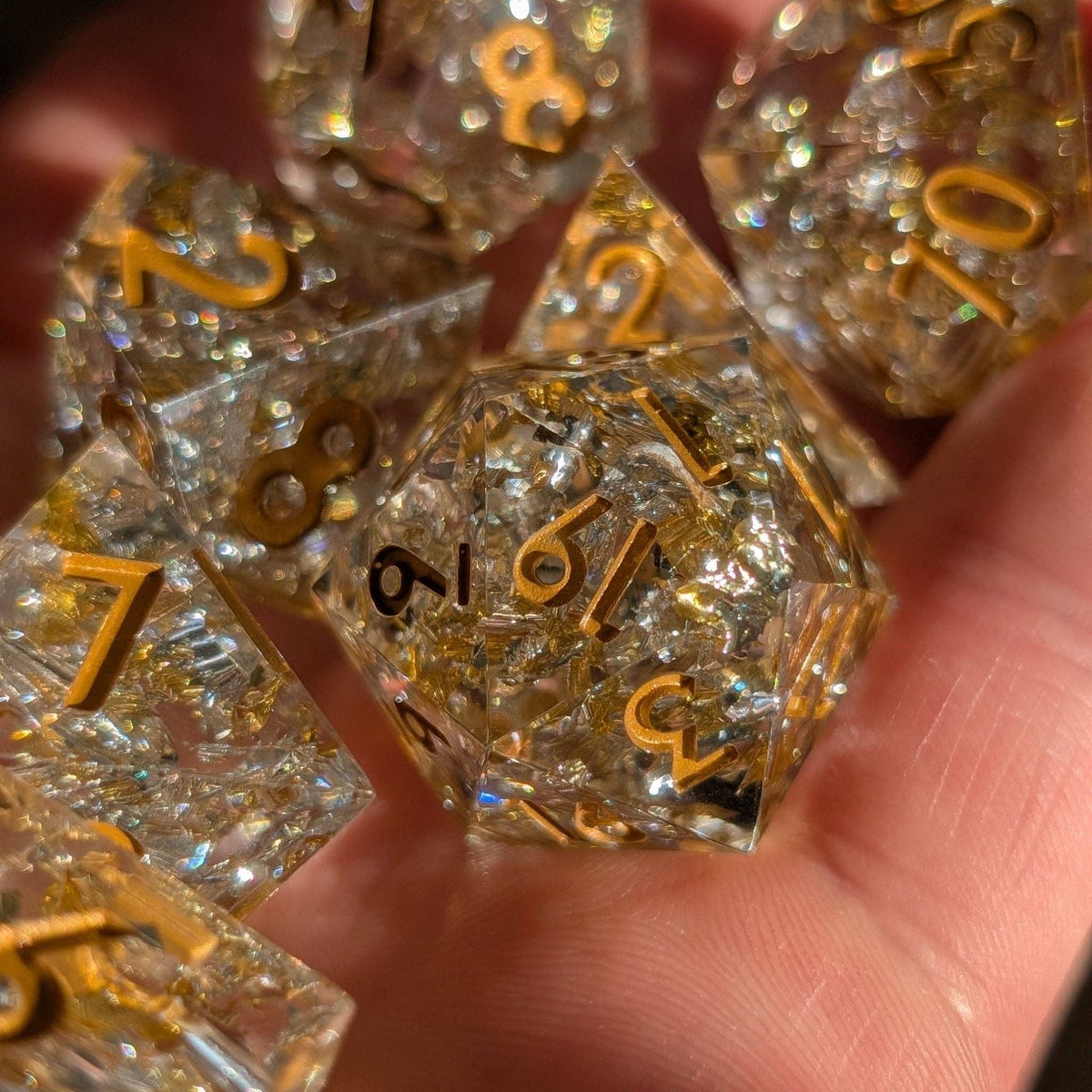 Emberlight Veil - 7 Piece Luxury D&D Dice Set