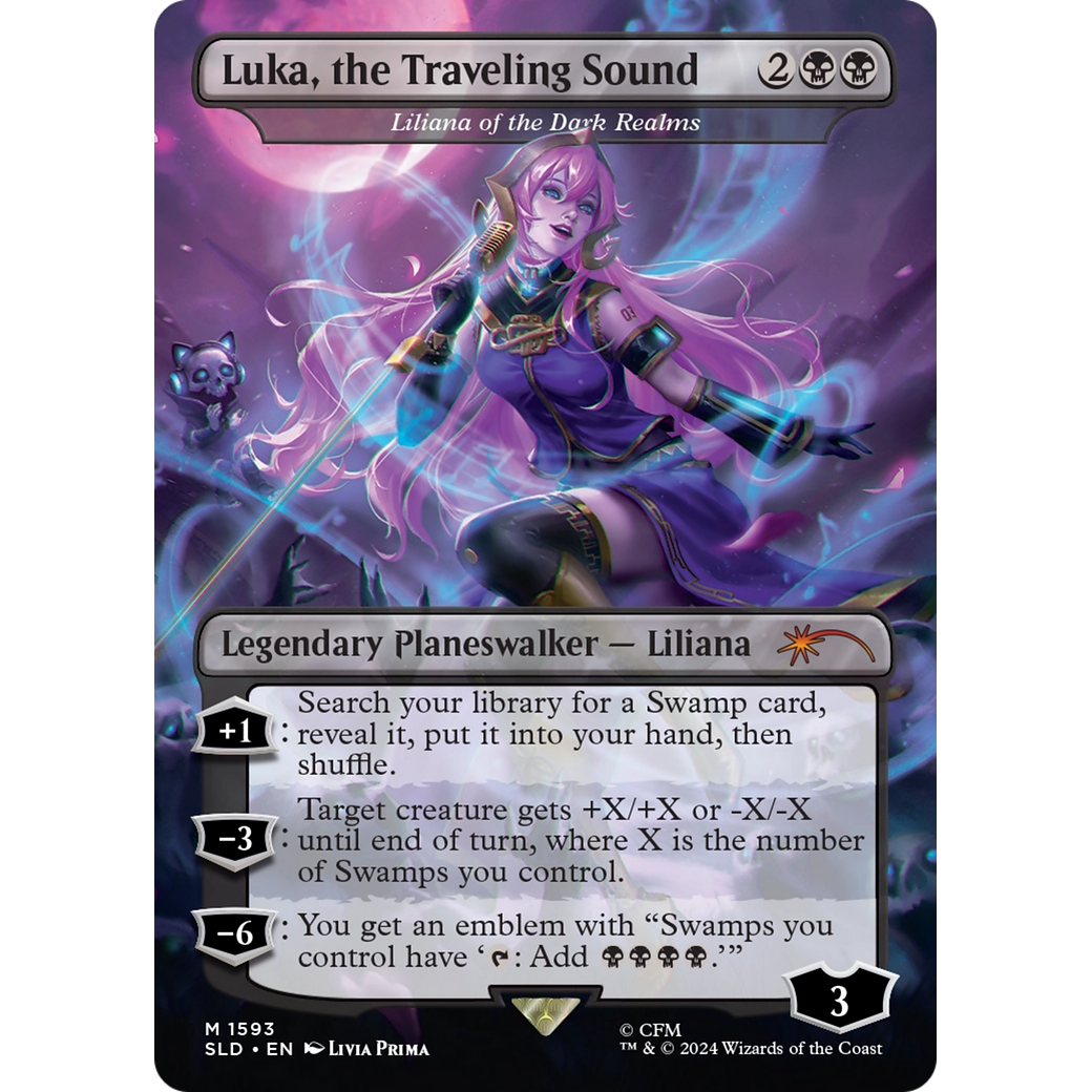 Luka, the Traveling Sound - Liliana of the Dark Realms (SLD-1593) - Secret Lair Drop / Luka, the Traveling Sound (Borderless)