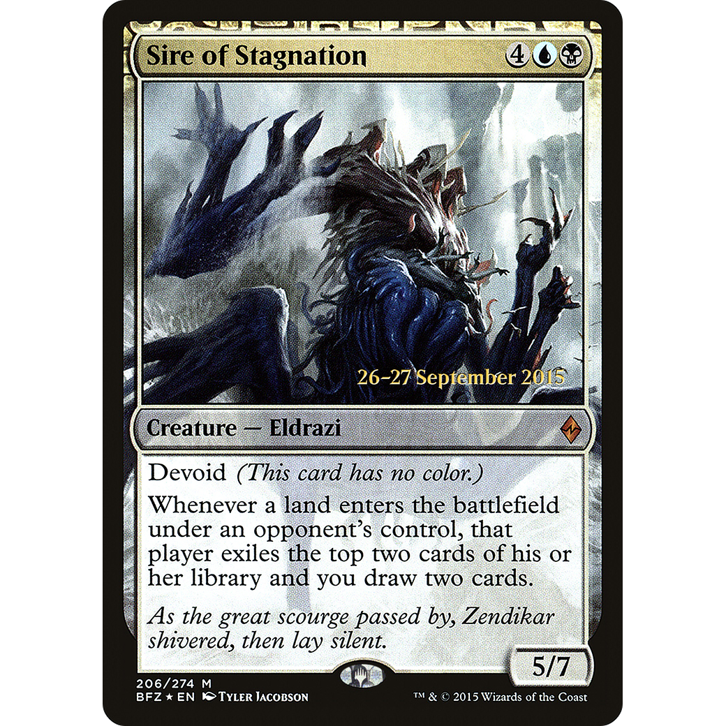 Sire of Stagnation (PRE-206) - Battle for Zendikar Promos: (devoid) Foil