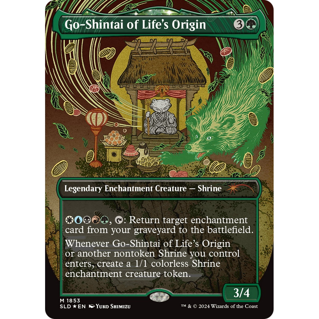 Go-Shintai of Life's Origin (Display Commander) - Thick Stock (SLD-1853) - Secret Lair Drop: (enchantment) (Borderless) Foil