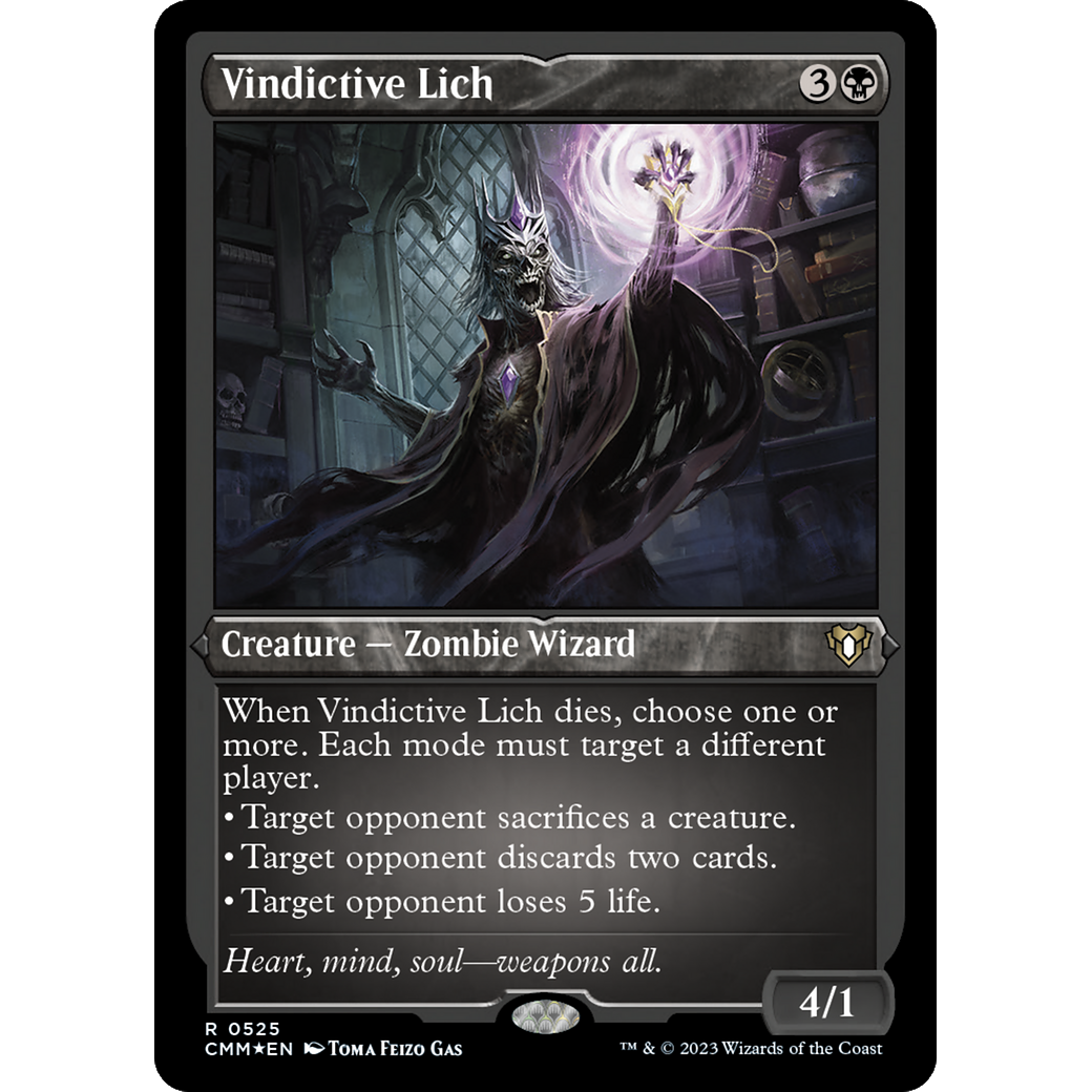Vindictive Lich (CMM-525) - Commander Masters Etched Foil