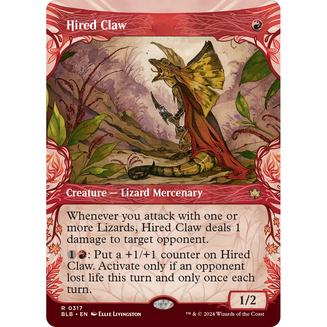 Hired Claw (BLB-317) - Bloomburrow: (Showcase) (Borderless) Foil