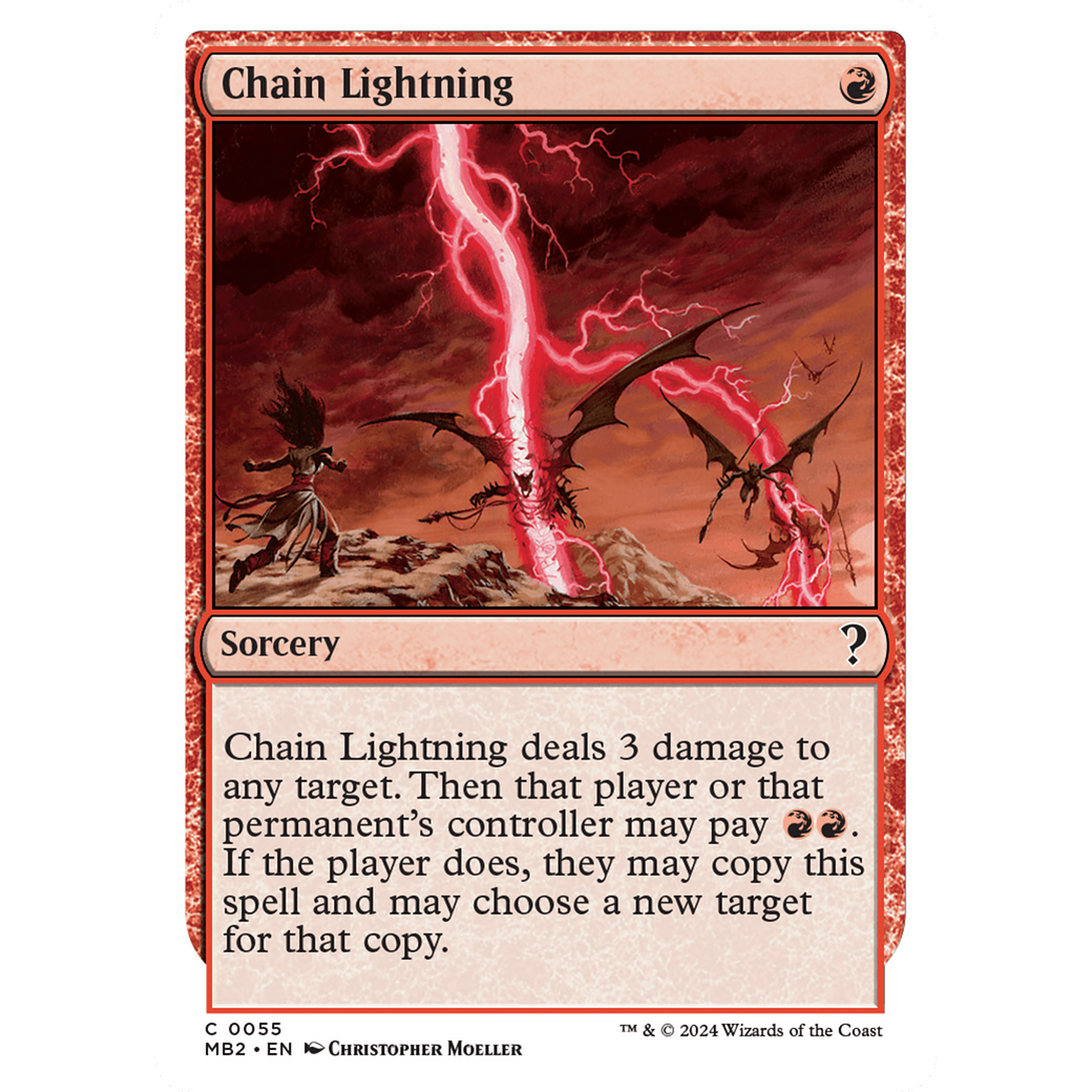 Chain Lightning (White Border) (MB2-055) - Mystery Booster 2