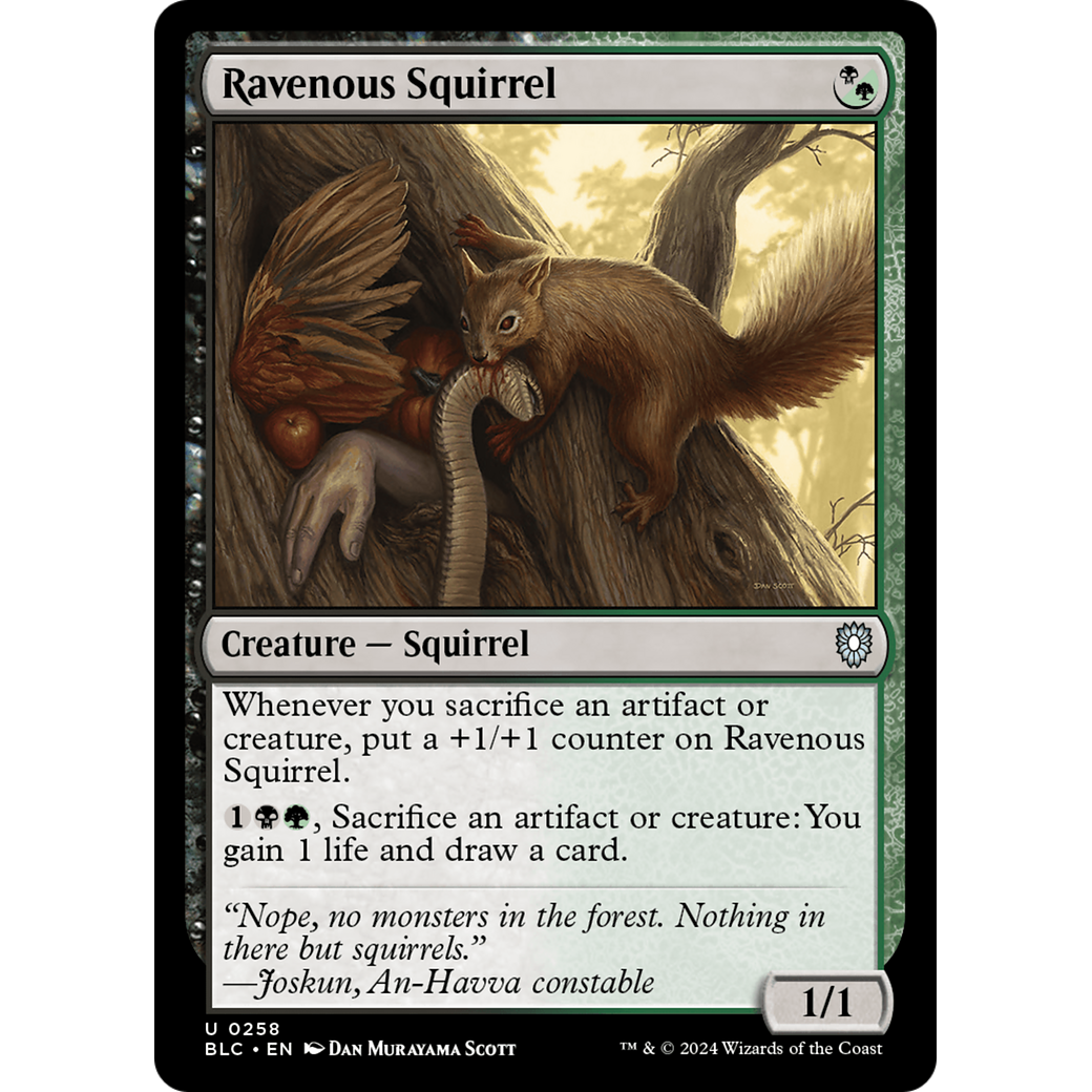 Ravenous Squirrel (BLC-258) - Bloomburrow Commander