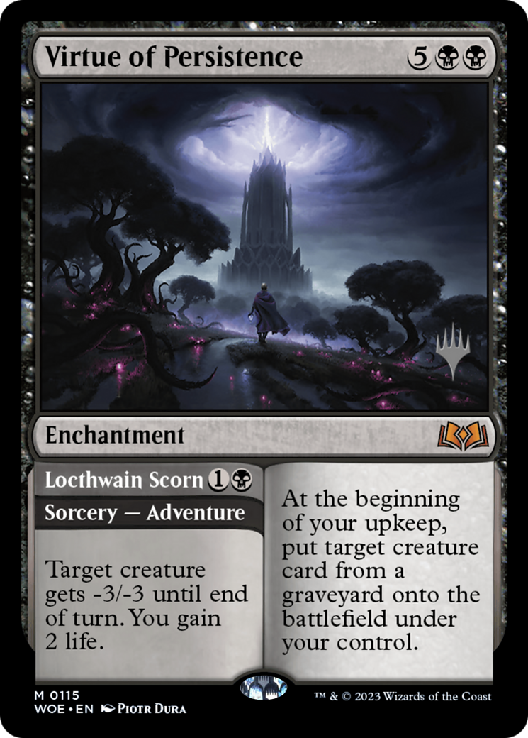 Virtue of Persistence // Locthwain Scorn (PPWOE-115P) - Wilds of Eldraine Promos