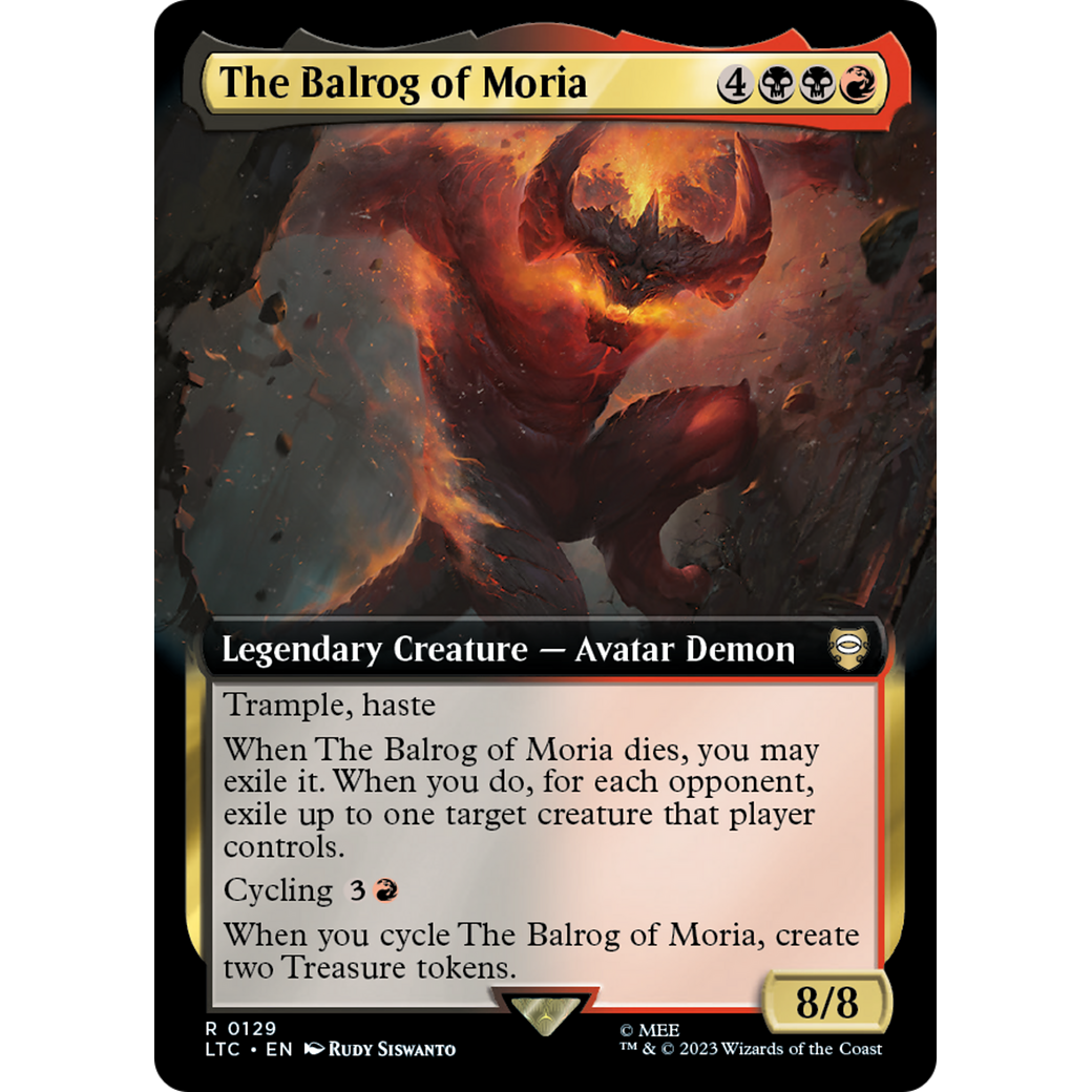 The Balrog of Moria (Extended Art) (LTC-129) - Tales of Middle-earth Commander: (Extended Art) Foil