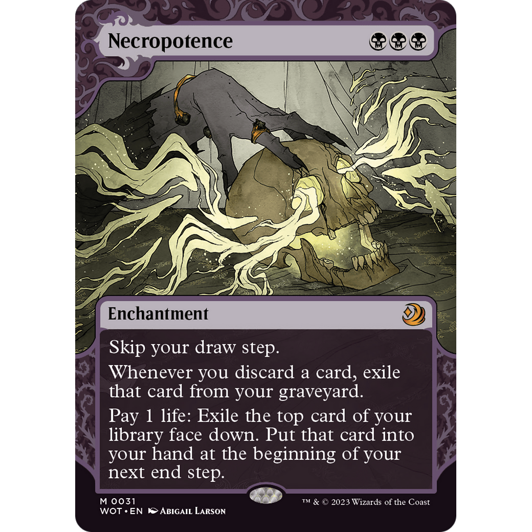 Necropotence (WOT-031) - Wilds of Eldraine: Enchanting Tales: (Showcase) (Borderless)
