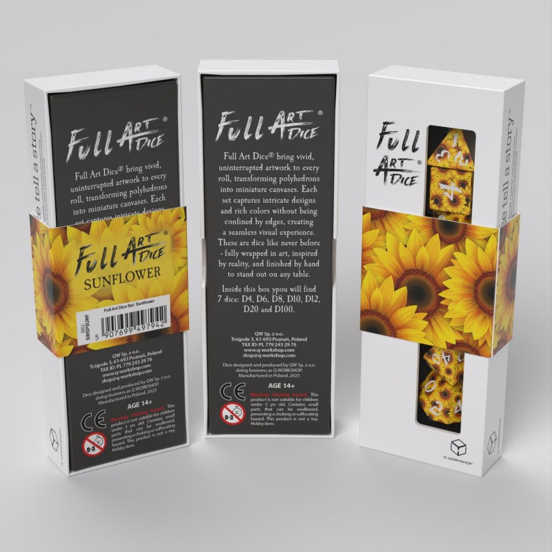 Sunflower Full Art Set of 7 Polyhedral Dice