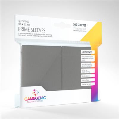 Gamegenic: Gray 100ct Standard Prime Sleeves 66 X 91 mm