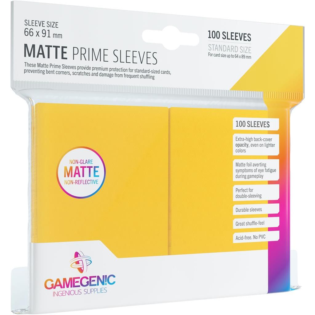 Gamegenic: Yellow 100ct Matte Prime Sleeves 66x91mm