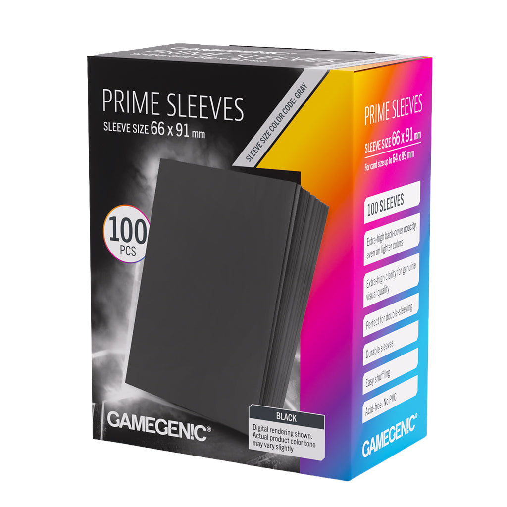 Gamegenic: Black 100ct Prime Sleeves 66x91mm