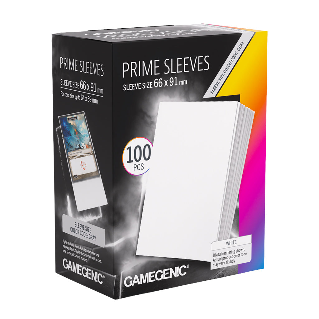 Gamegenic: White 100ct Prime Sleeves 66x91mm