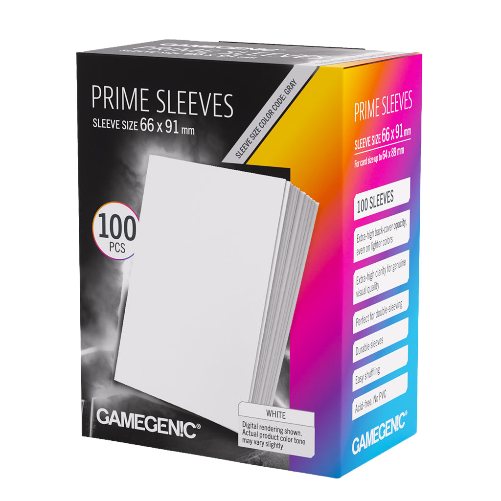 Gamegenic: White 100ct Prime Sleeves 66x91mm