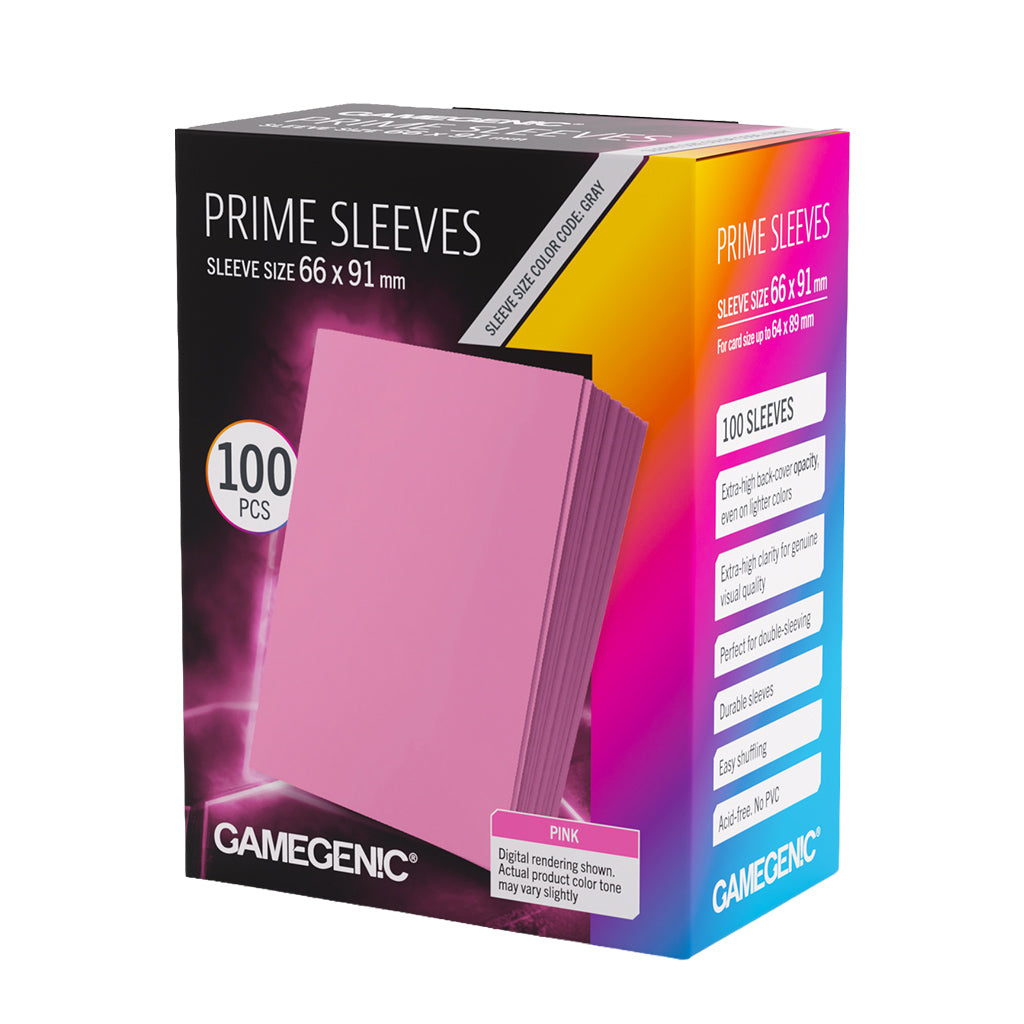 Gamegenic: Pink 100ct Prime Sleeves 66x91mm