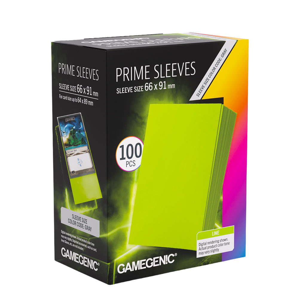 Gamegenic: Lime 100ct Prime Sleeves 66x91mm