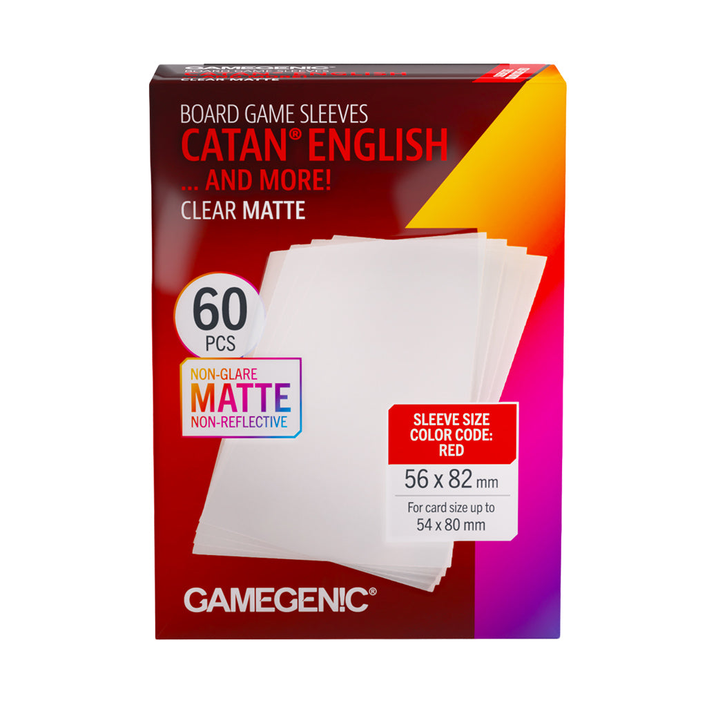 Gamegenic: Catan English 60ct Clear Matte Sleeves 56 X 82mm