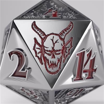Stranger Things: Hellfire Club Premium Metal D20 Die (Pre-Order Expected Release: 10/31/2025)