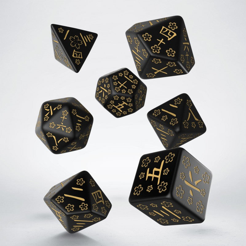 Japanese Deep Night Firefly 7 Polyhedral Dice Set