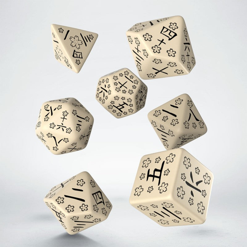 Japanese Last Words Stone 7 Polyhedral Dice Set