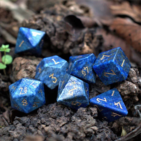 Lapis Lazuli - 7-set Stone Dice