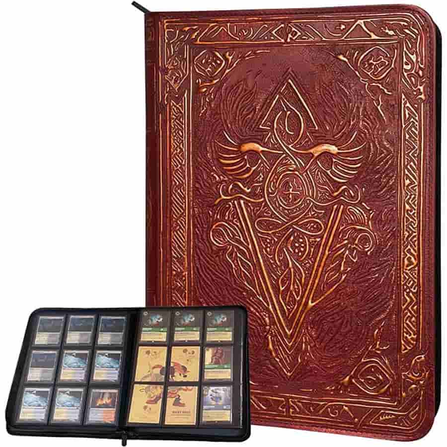 TCG Faux-Leather Trading Card Binder: Red