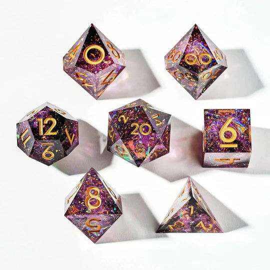 Magenta Inferno 7-Piece Polyhedral Dice Set