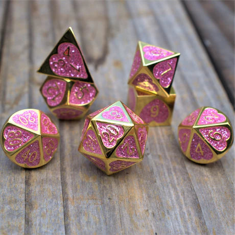 Maiden Lillian's Heart - 7-set Metal Dice