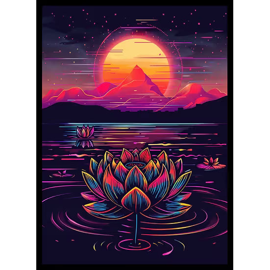 Realm Guard: Art Sleeves - Neon Retro Black Lotus