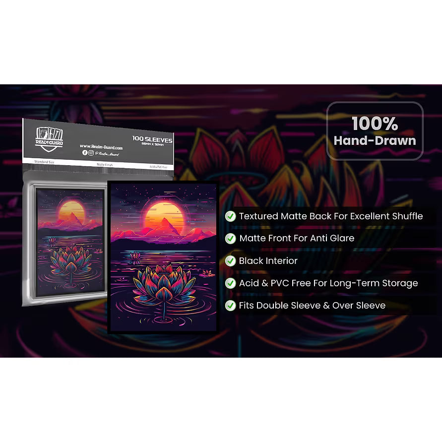 Realm Guard: Art Sleeves - Neon Retro Black Lotus
