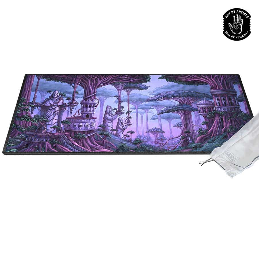 Orange Nebula: Curator Arcane Landscapes Desk Mat