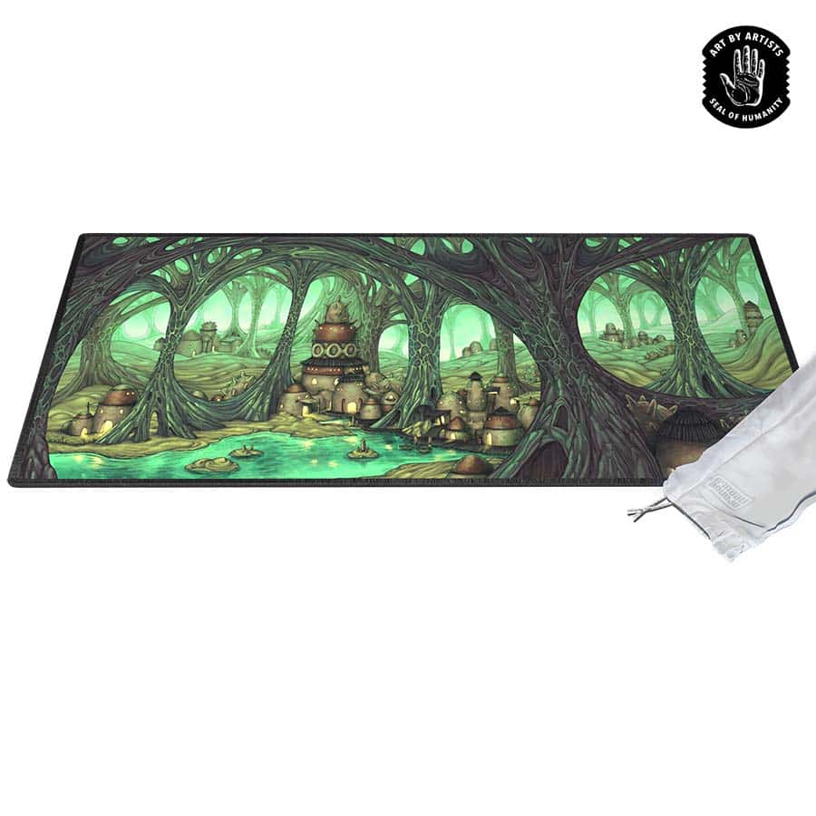 Orange Nebula: Curator Arcane Landscapes Desk Mat