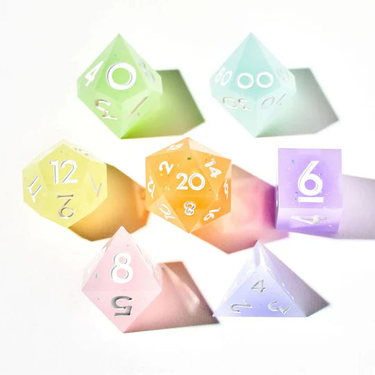 Rainbow Drops 7-Piece Multi-Colored Dice Set (Pre-Order)