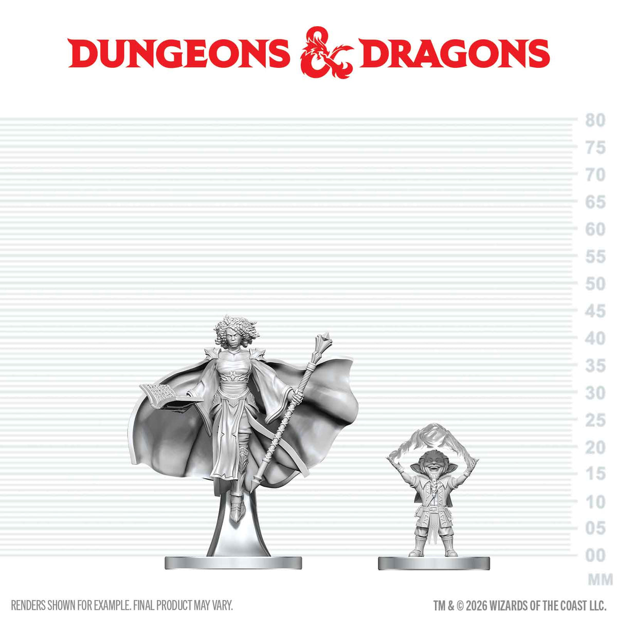 W28 Gnome Warlock & Aasimar Wizard Miniatures