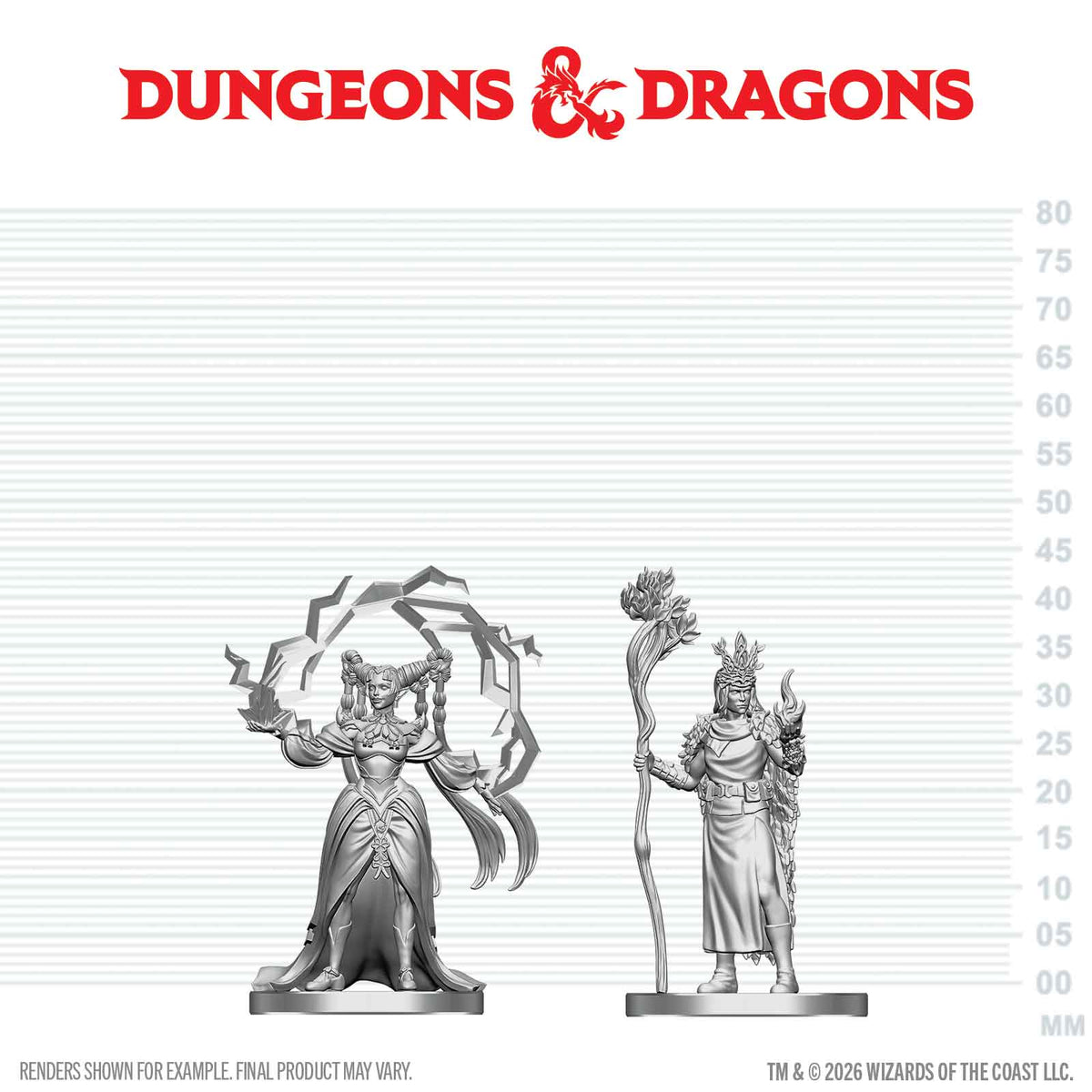 W28 Human Druid & Elf Sorcerer Miniatures